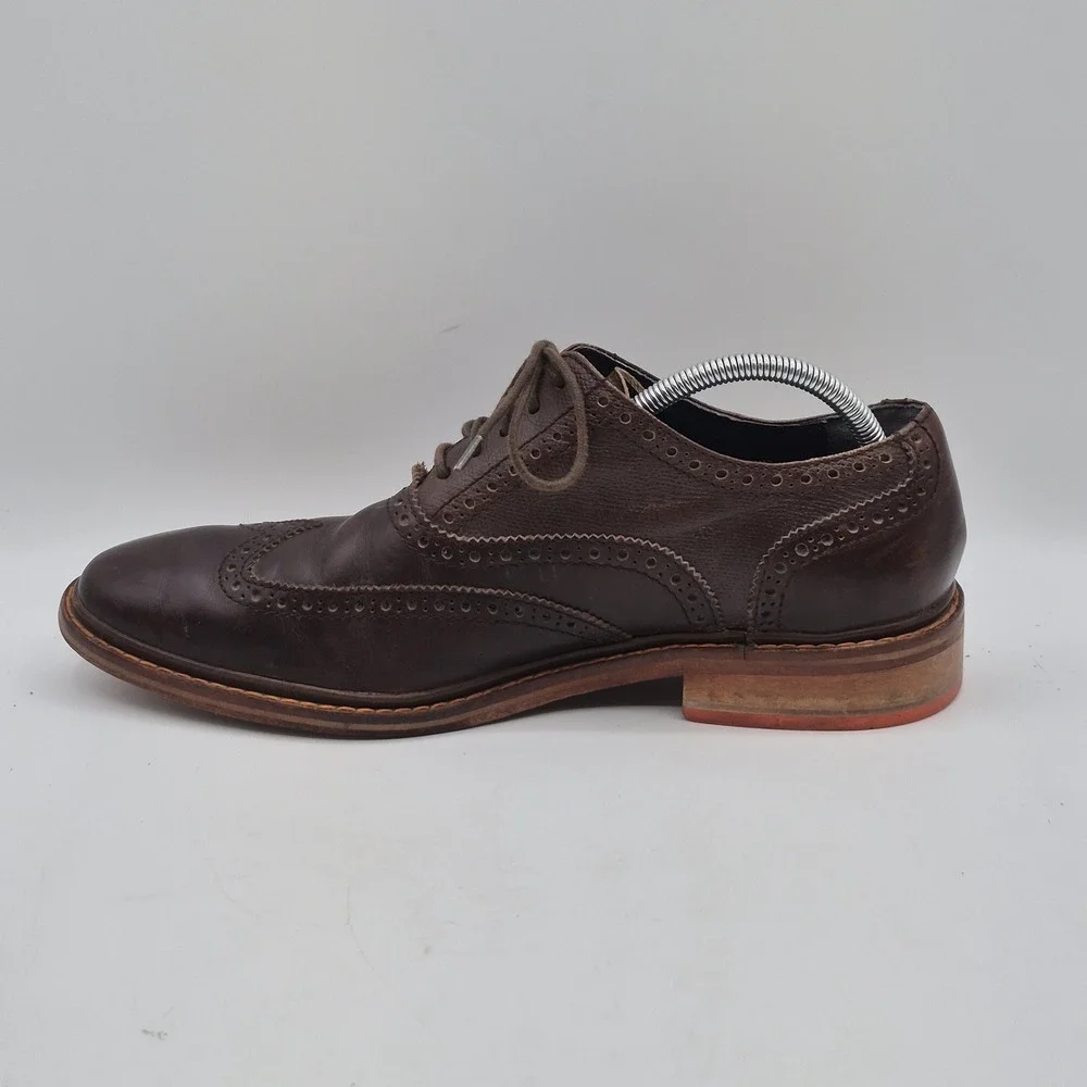 Cole Haan Wingtip Oxford Shoes Mens Size 10.5 Brown Leather Brogue Casual‎ Dress